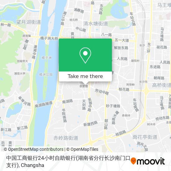 中国工商银行24小时自助银行(湖南省分行长沙南门口支行) map