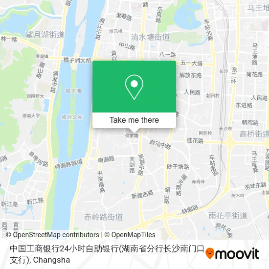 中国工商银行24小时自助银行(湖南省分行长沙南门口支行) map