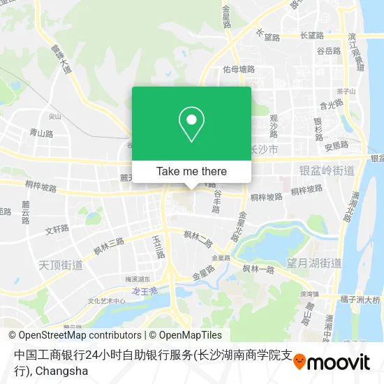 中国工商银行24小时自助银行服务(长沙湖南商学院支行) map