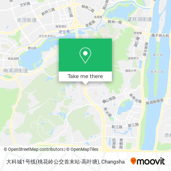 大科城1号线(桃花岭公交首末站-高叶塘) map