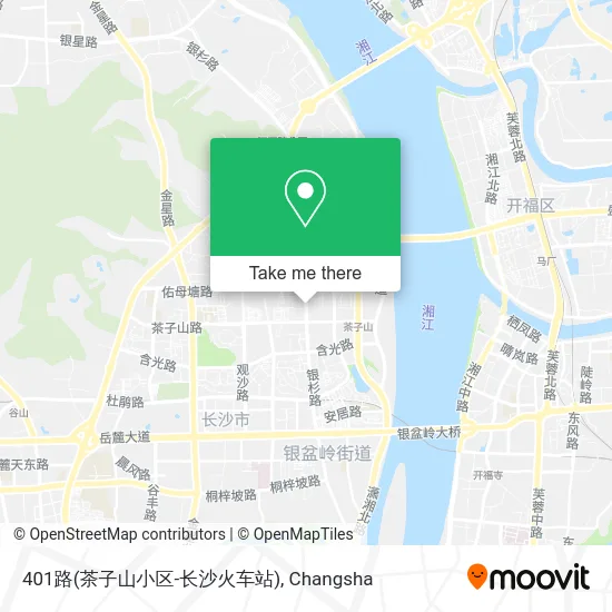 401路(茶子山小区-长沙火车站) map