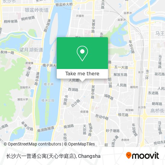 长沙六一普通公寓(天心华庭店) map