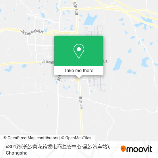 x301路(长沙黄花跨境电商监管中心-星沙汽车站) map