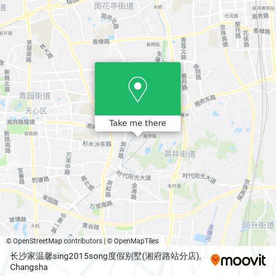 长沙家温馨sing2015song度假别墅(湘府路站分店) map