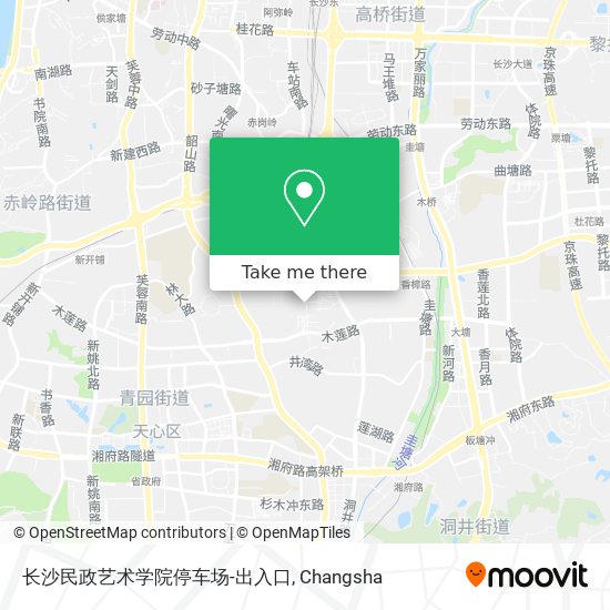 长沙民政艺术学院停车场-出入口 map