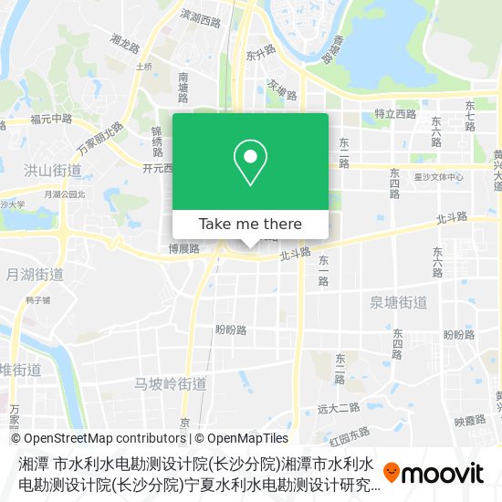 湘潭     市水利水电勘测设计院(长沙分院)湘潭市水利水电勘测设计院(长沙分院)宁夏水利水电勘测设计研究院(湖南分院) map