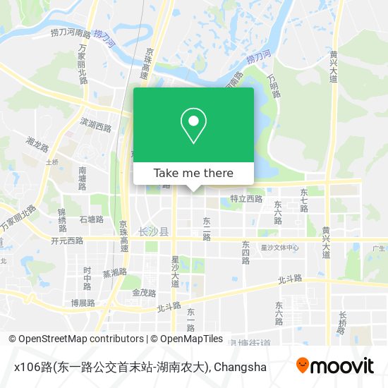 x106路(东一路公交首末站-湖南农大) map
