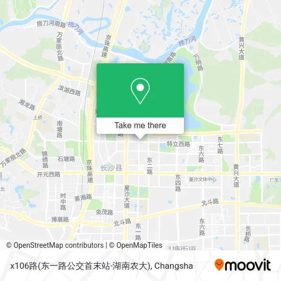 x106路(东一路公交首末站-湖南农大) map