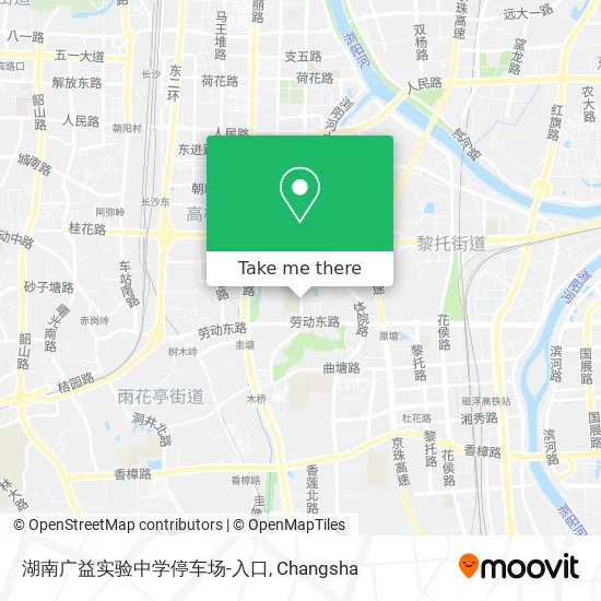 湖南广益实验中学停车场-入口 map
