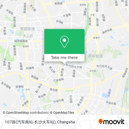 107路(汽车南站-长沙火车站) map