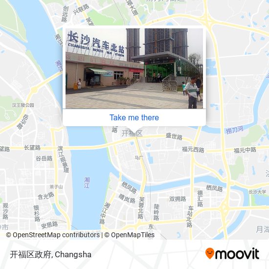 开福区政府 map