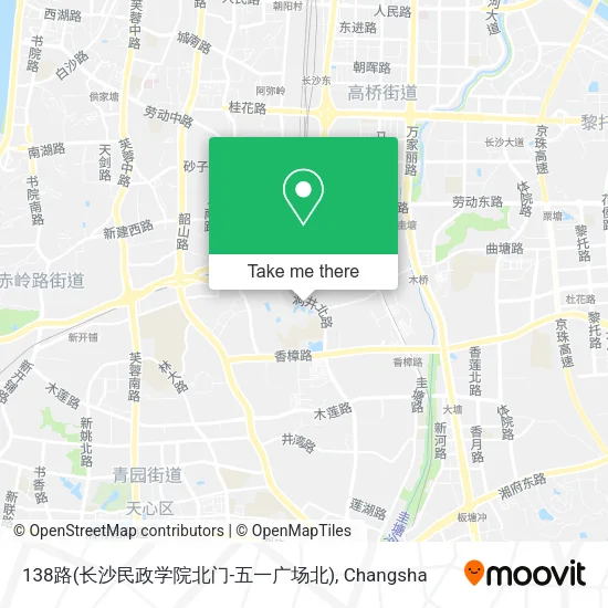 138路(长沙民政学院北门-五一广场北) map