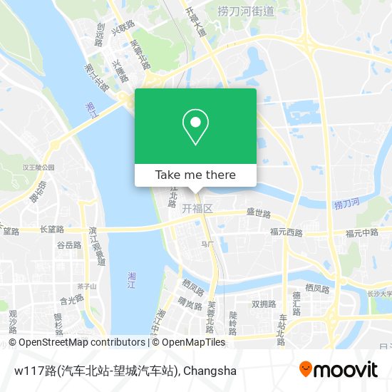 w117路(汽车北站-望城汽车站) map