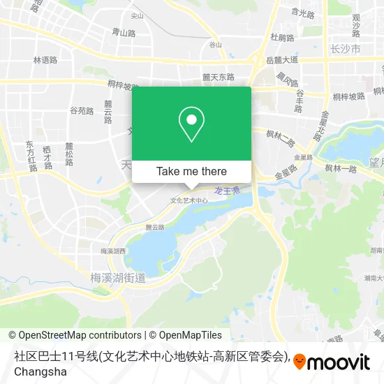 社区巴士11号线(文化艺术中心地铁站-高新区管委会) map