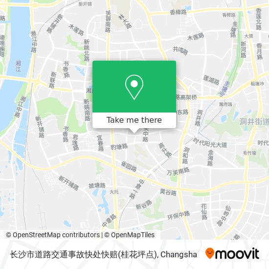 长沙市道路交通事故快处快赔(桂花坪点) map