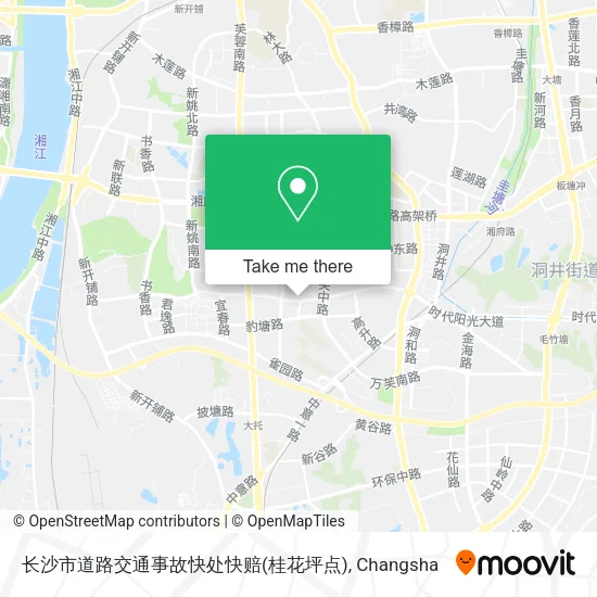 长沙市道路交通事故快处快赔(桂花坪点) map