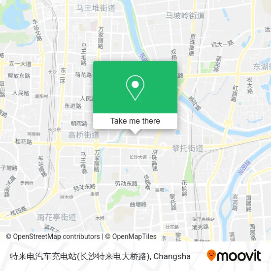 特来电汽车充电站(长沙特来电大桥路) map