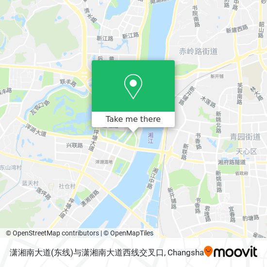 潇湘南大道(东线)与潇湘南大道西线交叉口 map