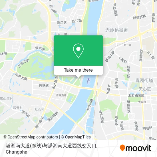 潇湘南大道(东线)与潇湘南大道西线交叉口 map