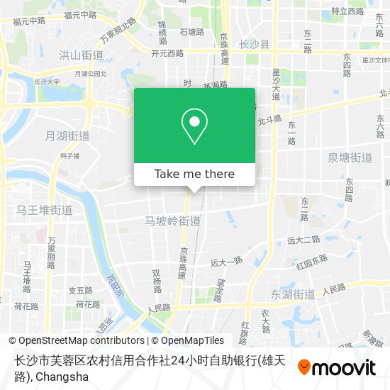 长沙市芙蓉区农村信用合作社24小时自助银行(雄天路) map