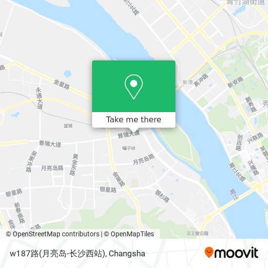 w187路(月亮岛-长沙西站) map