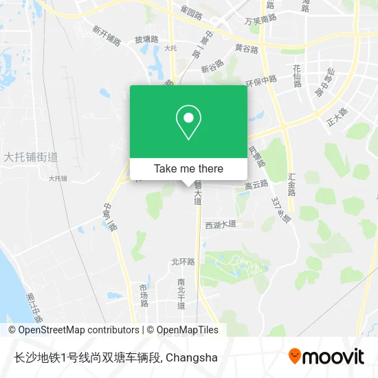 长沙地铁1号线尚双塘车辆段 map