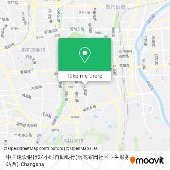中国建设银行24小时自助银行(雨花家园社区卫生服务站西) map