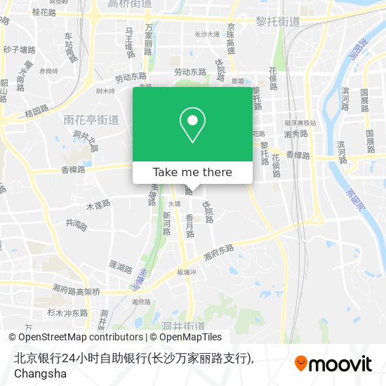 北京银行24小时自助银行(长沙万家丽路支行) map