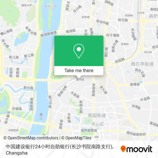 中国建设银行24小时自助银行(长沙书院南路支行) map