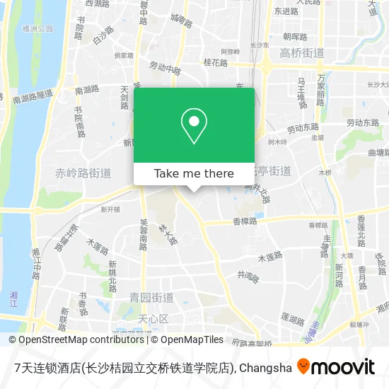 7天连锁酒店(长沙桔园立交桥铁道学院店) map