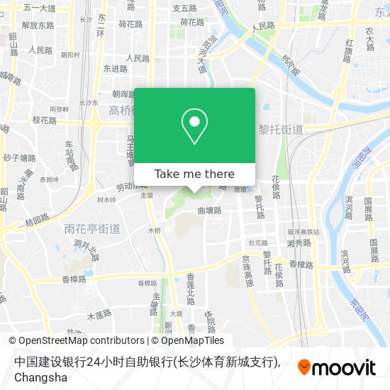 中国建设银行24小时自助银行(长沙体育新城支行) map