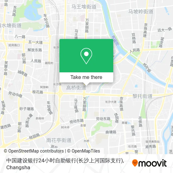 中国建设银行24小时自助银行(长沙上河国际支行) map
