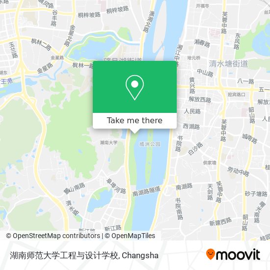 湖南师范大学工程与设计学校 map