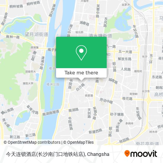 今天连锁酒店(长沙南门口地铁站店) map