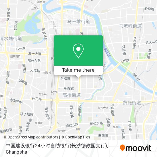 中国建设银行24小时自助银行(长沙德政园支行) map