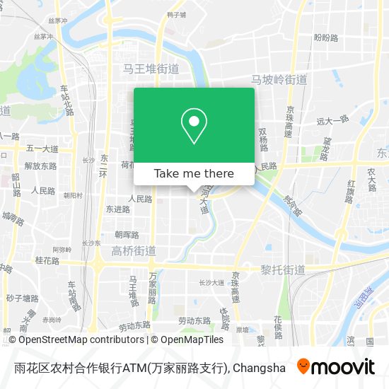 雨花区农村合作银行ATM(万家丽路支行) map