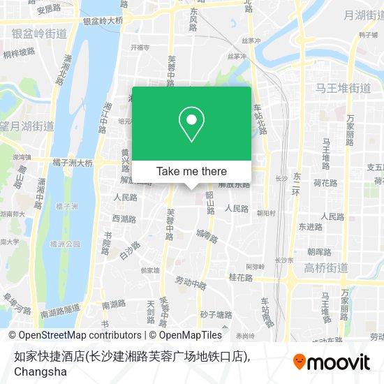 如家快捷酒店(长沙建湘路芙蓉广场地铁口店) map