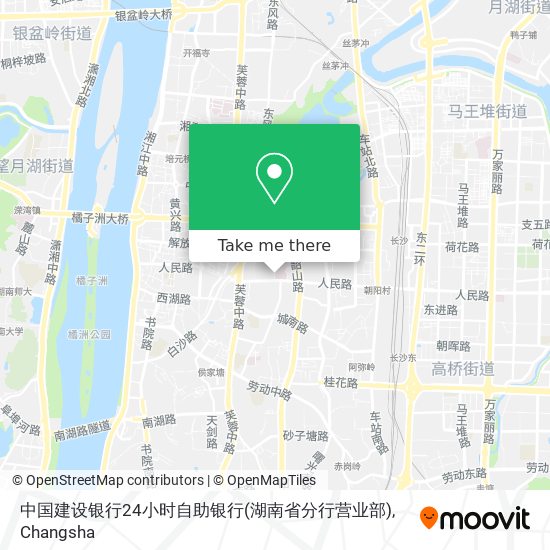 中国建设银行24小时自助银行(湖南省分行营业部) map