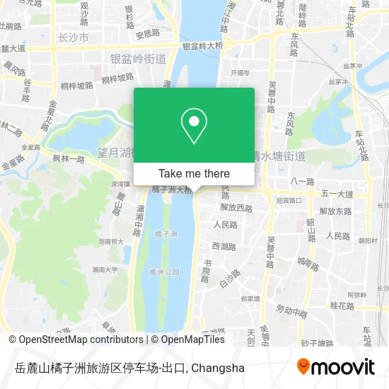 岳麓山橘子洲旅游区停车场-出口 map