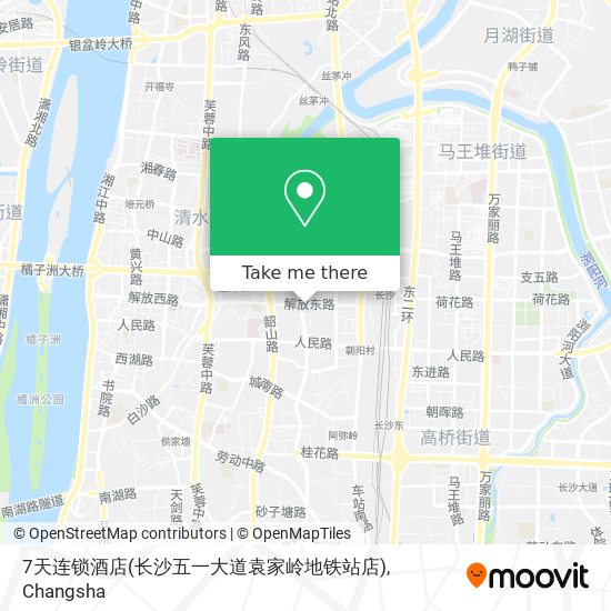 7天连锁酒店(长沙五一大道袁家岭地铁站店) map