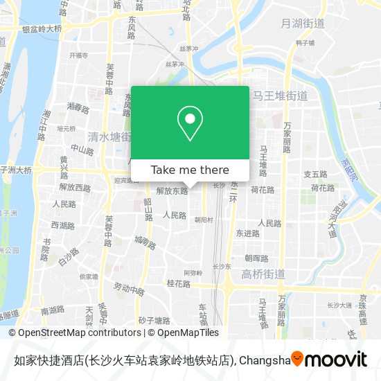 如家快捷酒店(长沙火车站袁家岭地铁站店) map