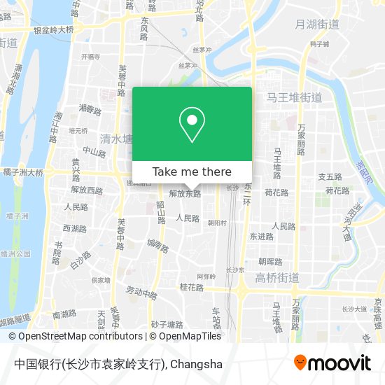 中国银行(长沙市袁家岭支行) map