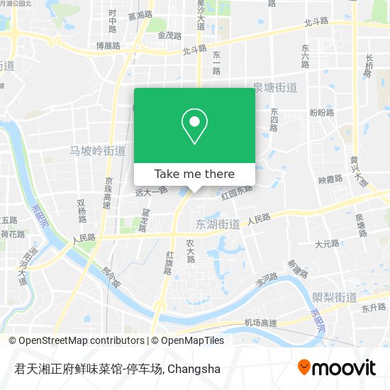 君天湘正府鲜味菜馆-停车场 map