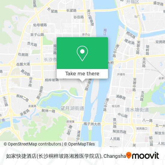 如家快捷酒店(长沙桐梓坡路湘雅医学院店) map
