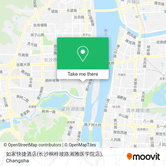 如家快捷酒店(长沙桐梓坡路湘雅医学院店) map