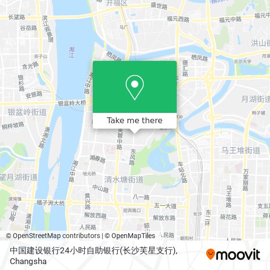 中国建设银行24小时自助银行(长沙芙星支行) map