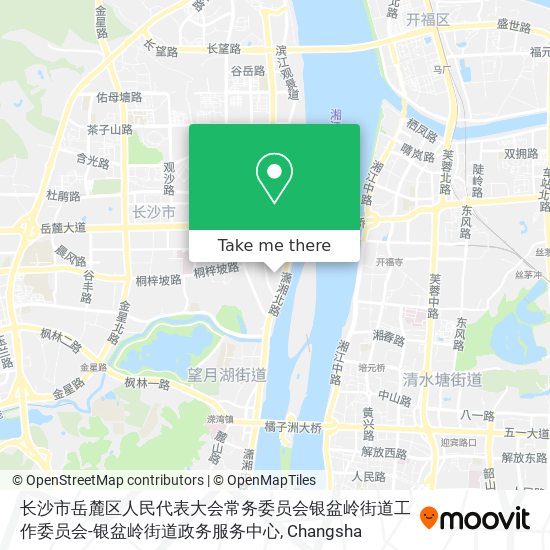 长沙市岳麓区人民代表大会常务委员会银盆岭街道工作委员会-银盆岭街道政务服务中心 map