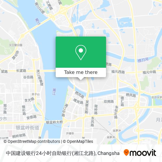 中国建设银行24小时自助银行(湘江北路) map