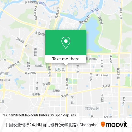 中国农业银行24小时自助银行(天华北路) map