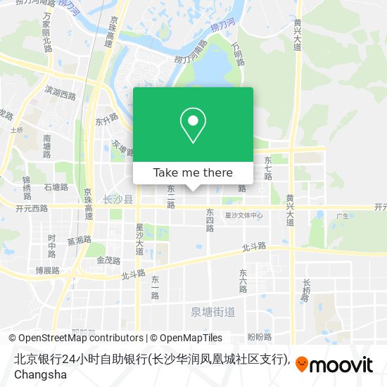 北京银行24小时自助银行(长沙华润凤凰城社区支行) map